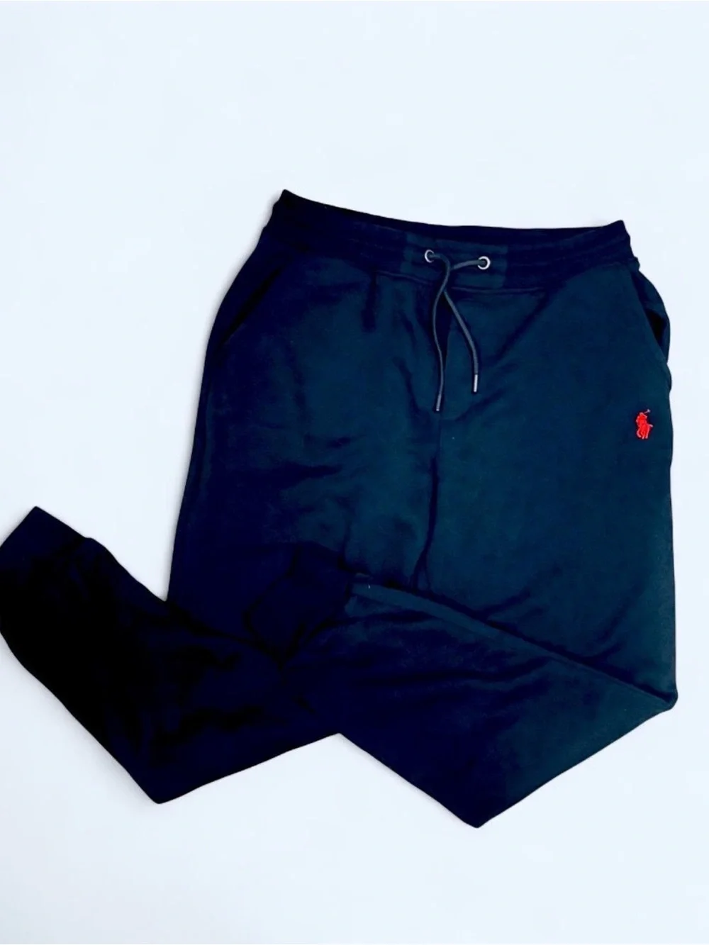 Ralph Lauren Black joggerswith Red Polo Logo